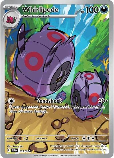 Scarlet & Violet Black Bolt - 133/086 Whirlipede Illustration Rare