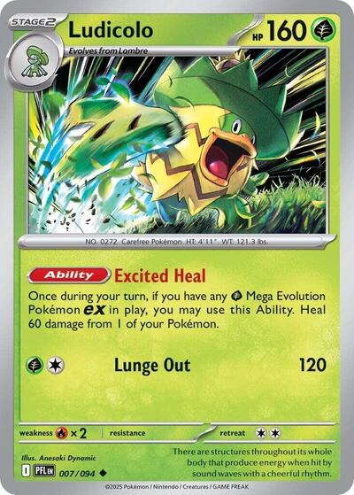 Mega Evolution Phantasmal Flames - 007/094 Ludicolo Uncommon