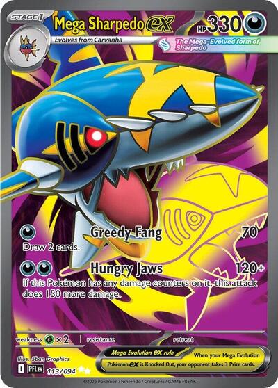 Mega Evolution Phantasmal Flames - 113/094 Mega Sharpedo ex Ultra Rare
