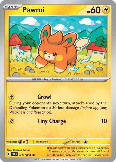 Mega Evolution Phantasmal Flames - 032/094 Pawmi Common