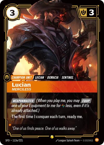 Riftbound Spiritforged - 113a/221 Lucian - Merciless (Alternate Art) Showcase