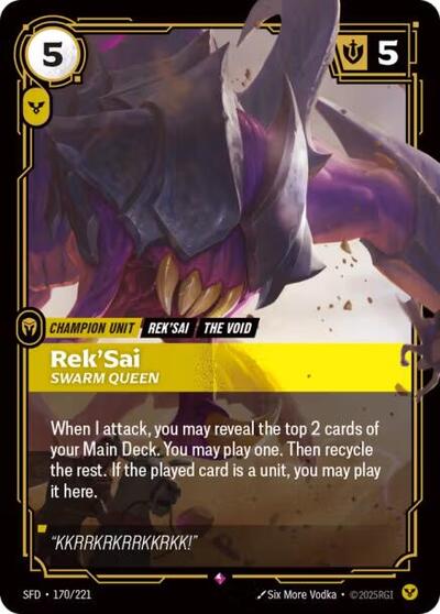 Riftbound Spiritforged - 170/221 Rek'Sai - Swarm Queen Rare