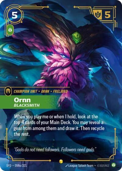 Riftbound Spiritforged - 058a/221 Ornn - Blacksmith (Alternate Art) Showcase