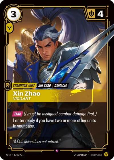 Riftbound Spiritforged - 176/221 Xin Zhao - Vigilant Rare