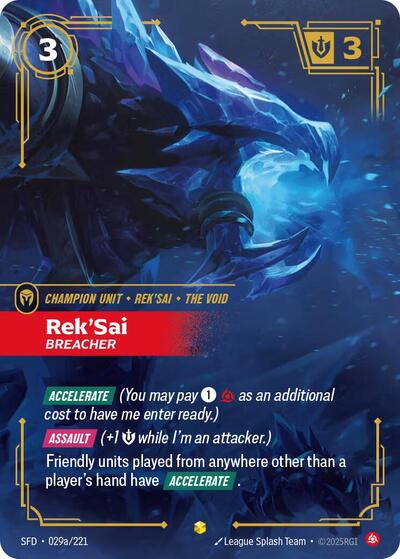 Riftbound Spiritforged - 029a/221 Rek'Sai - Breacher (Alternate Art) Showcase