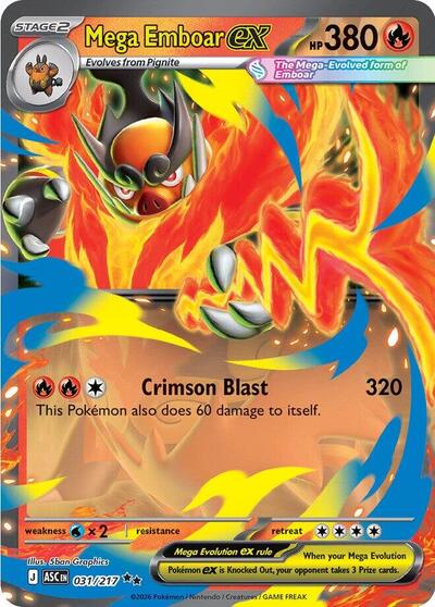 ME: Ascended Heroes - 031/217 Mega Emboar ex Double Rare