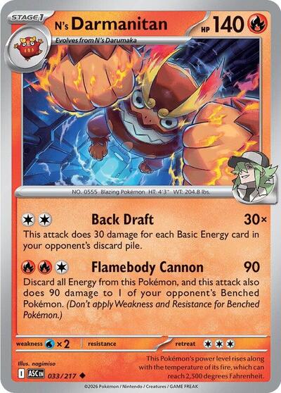 ME: Ascended Heroes - 033/217 N's Darmanitan Uncommon
