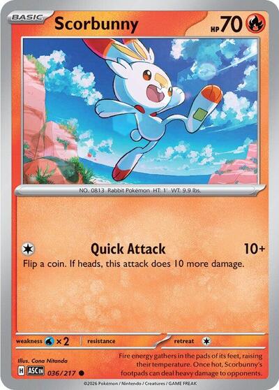 ME: Ascended Heroes - 036/217 Scorbunny Common