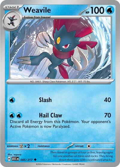 Mega Evolution Ascended Heroes - 045/217 Weavile Uncommon