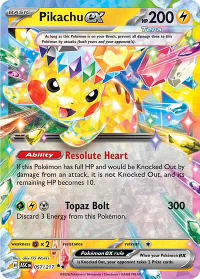 ME: Ascended Heroes - 057/217 Pikachu ex Double Rare