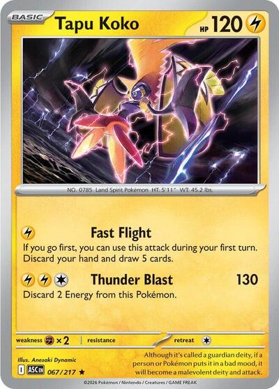 ME: Ascended Heroes - 067/217 Tapu Koko Rare