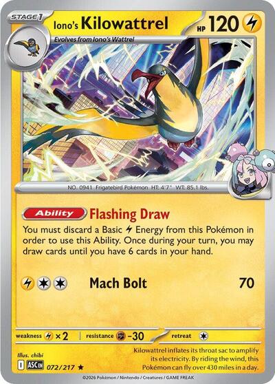 Mega Evolution Ascended Heroes - 072/217 Iono's Kilowattrel Rare