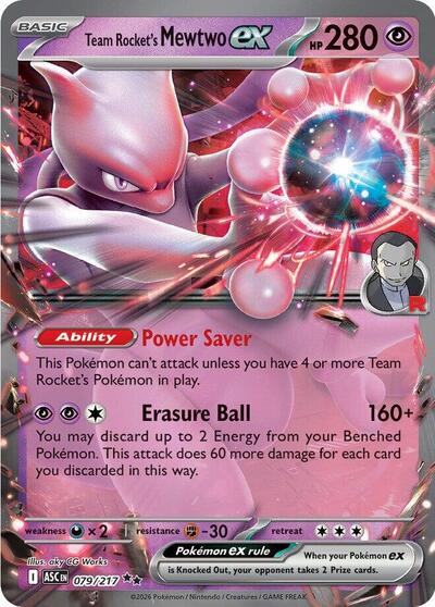 Mega Evolution Ascended Heroes - 079/217 Team Rocket's Mewtwo ex Double Rare