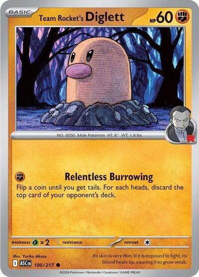 Mega Evolution Ascended Heroes - 100/217 Team Rocket's Diglett Common