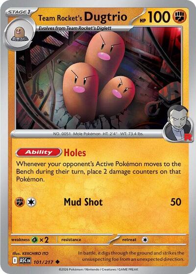 Mega Evolution Ascended Heroes - 101/217 Team Rocket's Dugtrio Uncommon
