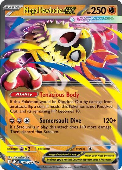 Mega Evolution Ascended Heroes - 116/217 Mega Hawlucha ex Double Rare