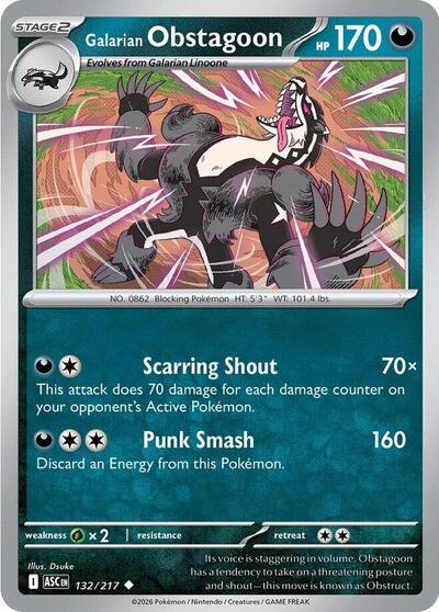 ME: Ascended Heroes - 132/217 Galarian Obstagoon Uncommon