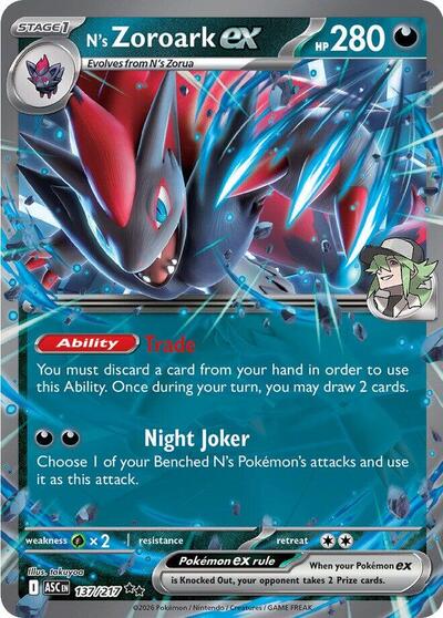 ME: Ascended Heroes - 137/217 N's Zoroark ex Double Rare