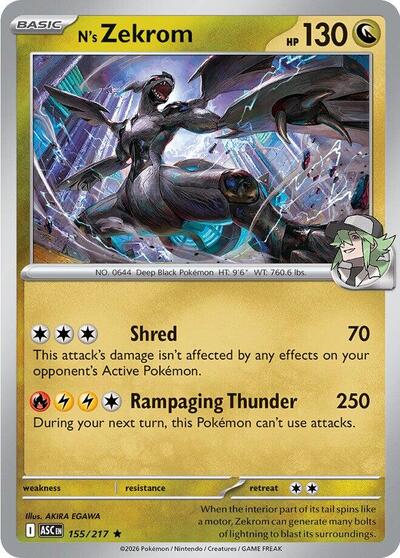 ME: Ascended Heroes - 155/217 N's Zekrom Rare