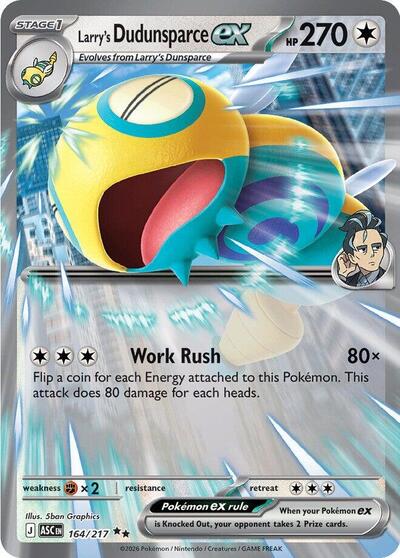 ME: Ascended Heroes - 164/217 Larry's Dudunsparce ex Double Rare
