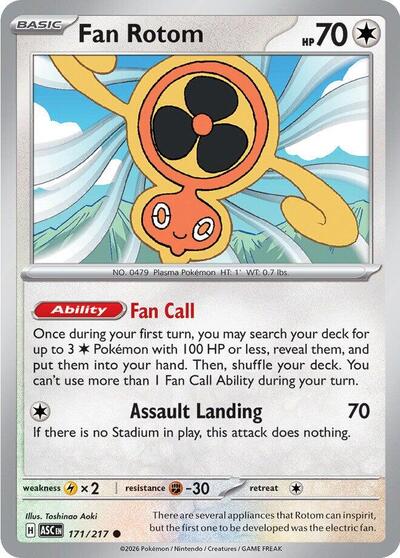 Mega Evolution Ascended Heroes - 171/217 Fan Rotom Common