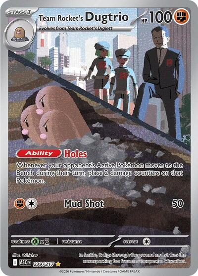 ME: Ascended Heroes - 239/217 Team Rocket's Dugtrio Illustration Rare