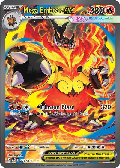 ME: Ascended Heroes - 273/217 Mega Emboar ex Special Illustration Rare