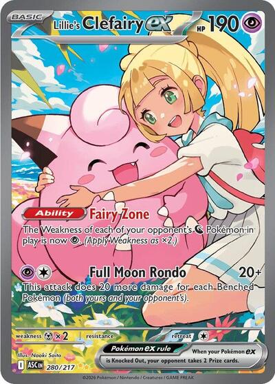 ME: Ascended Heroes - 280/217 Lillie's Clefairy ex Special Illustration Rare