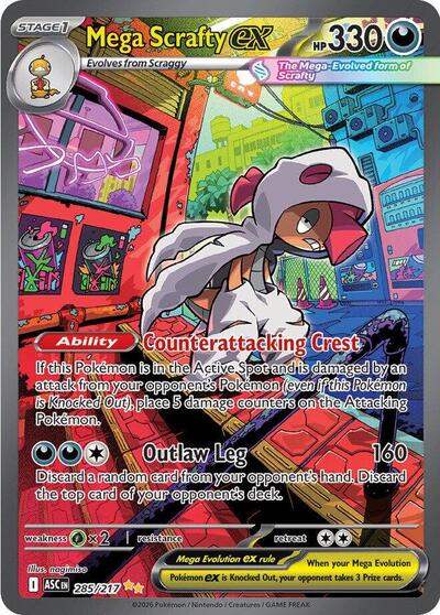 ME: Ascended Heroes - 285/217 Mega Scrafty ex Special Illustration Rare