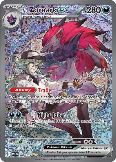 Mega Evolution Ascended Heroes - 286/217 N's Zoroark ex Special Illustration Rare
