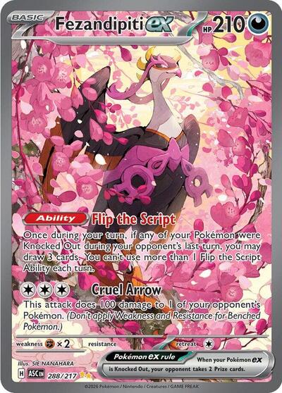 Mega Evolution Ascended Heroes - 288/217 Fezandipiti ex Special Illustration Rare