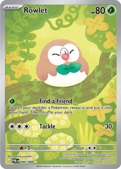 Mega Evolution Perfect Order - 090/088 Rowlet - 090/088 Illustration Rare
