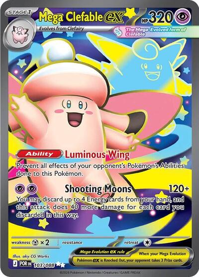 Mega Evolution Perfect Order - 103/088 Mega Clefable ex - 103/088 Ultra Rare