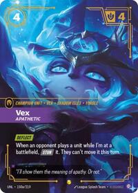 Riftbound- Unleashed - Vex - Apathetic (Alternate Art) 150a/219 Showcase
