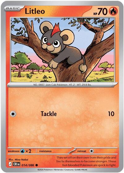 Mega Evolution Chaos Rising - 014/086 Litleo Common