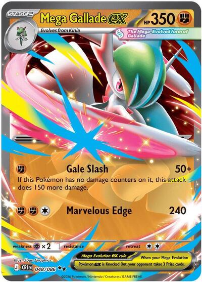 Mega Evolution Chaos Rising - 048/086 Mega Gallade ex Double Rare