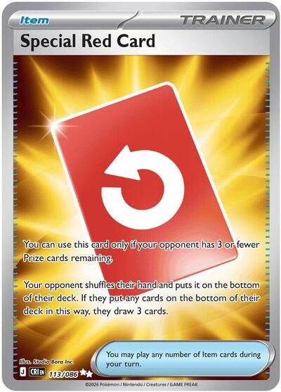 Mega Evolution Chaos Rising - 113/086 Special Red Card Ultra Rare