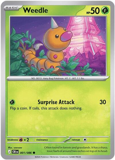 Mega Evolution Chaos Rising - 001/086 Weedle Common