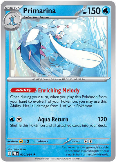 Mega Evolution Pitch Black - 020/084 Primarina Rare