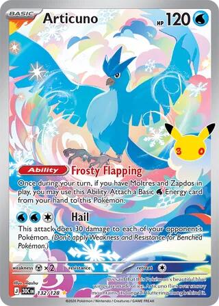 30th Celebration - 132/128 Articuno Illustration Rare