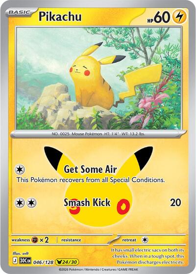 30th Celebration - 046/128 Pikachu Pikachu Rare