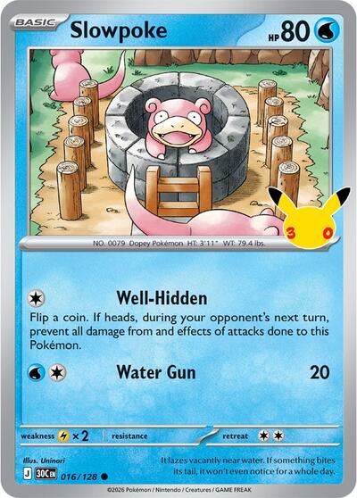 30th Celebration - 016/128 Slowpoke Common
