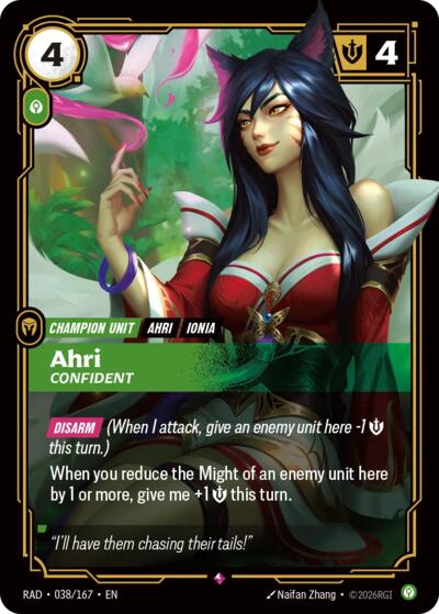 Radiance - 038/167 Ahri, Confident Rare