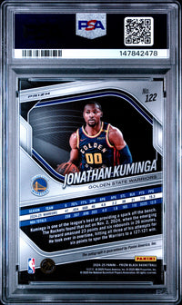 2024 Panini Jonathan Kuminga 122 Panini Prizm Black Autograph PSA 9