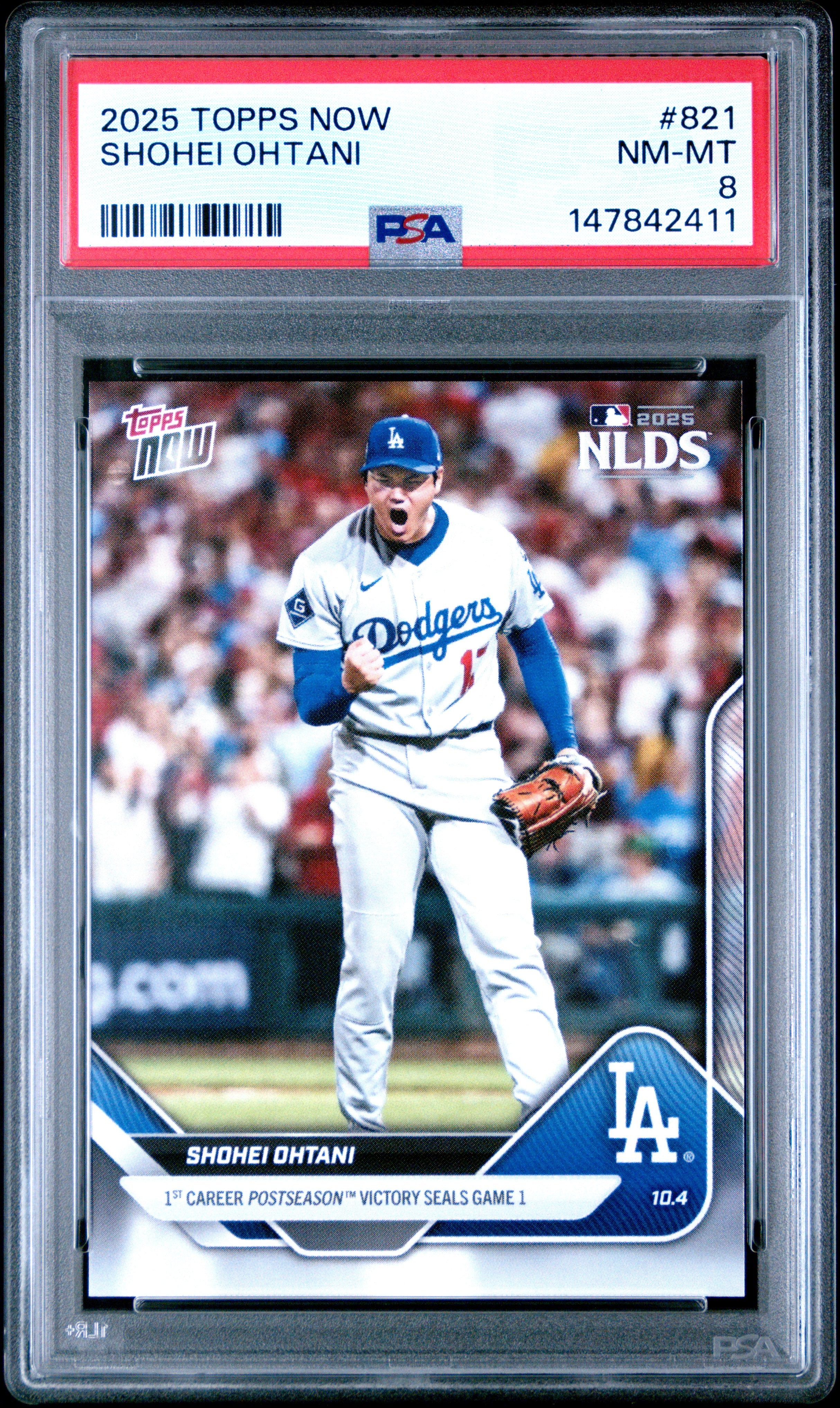 2025 Topps Shohei Ohtani 821 Topps Now PSA 8