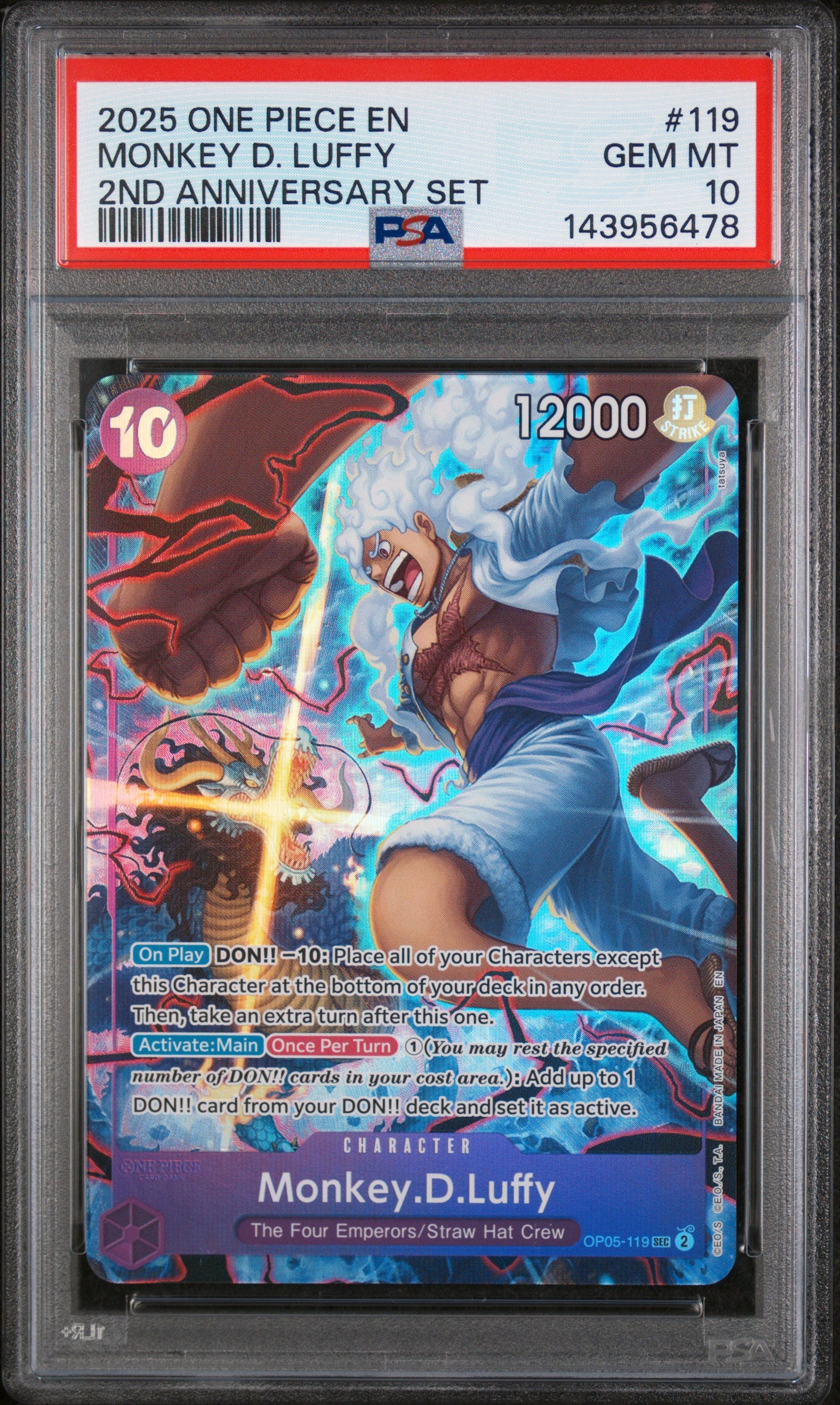 2025 One Piece Monkey D. Luffy 119 PSA 10