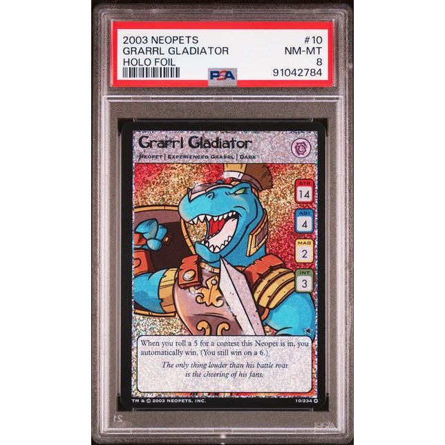 Neopets (2003) - Grarrl Gladiator 10/234 (Holo Foil) - PSA 8 (NM-MT)