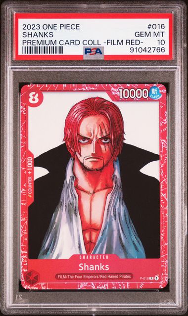 One Piece Card Game - Shanks P-016 (-FILM RED- Premium Card Collection) - PSA 10 (GEM-MINT)