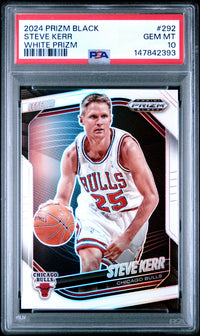 2024 PANINI PRIZM BLACK #292 STEVE KERR WHITE PRIZM PSA 10
