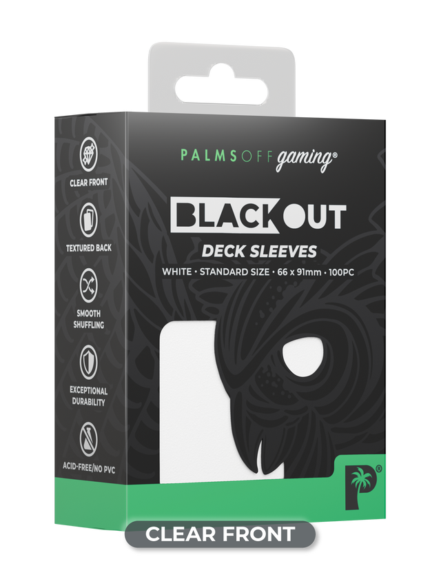 Palms Off Gaming - Blackout Deck Sleeves - Standard Size (100pc) - White